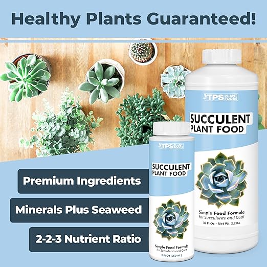 Succulent Plant Food for Succulents, Cactus, Jade and Aloe, Liquid Houseplant Fertilizer, 32 oz (1 Quart)