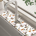 Cute Cat and Butterfly Dish Drying Mat