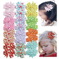 JIAHANG Floral Printed Swallow Tail Hair Bow Clips 24Pcs for Baby Toddler School Girls