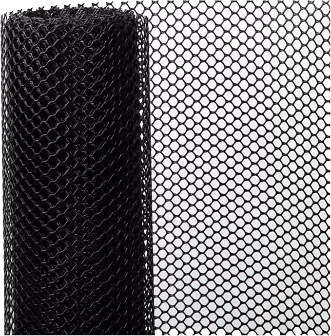 Plastic Chicken Wire Mesh Fencing 39.3″ x 32.8′ Roll Pet Garden Safety Fencing Netting Durable Heavy Duty Snow Fence for Poultry Floral Bird Patio Barrier, Easy to(Size:1x20M - Mesh 1.8cm,Color:Black)