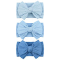 LemonSpace Handmade Baby Girls Headbands Soft Stretchy Nylon Hair Bands Hair Accessories with Bows for Newborn Baby Girls Infant Toddlers Kids(Blue color mix)