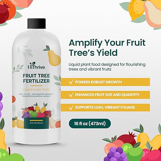 16oz Fruit Tree Fertilizer - Makes 16 Gallons of Fruit Tree Spray Plant Fertilizer for Blueberries, Strawberry Plant, Apple & More - Promotes Vibrant Foliage, Strong Branches, and Abundant Harvests