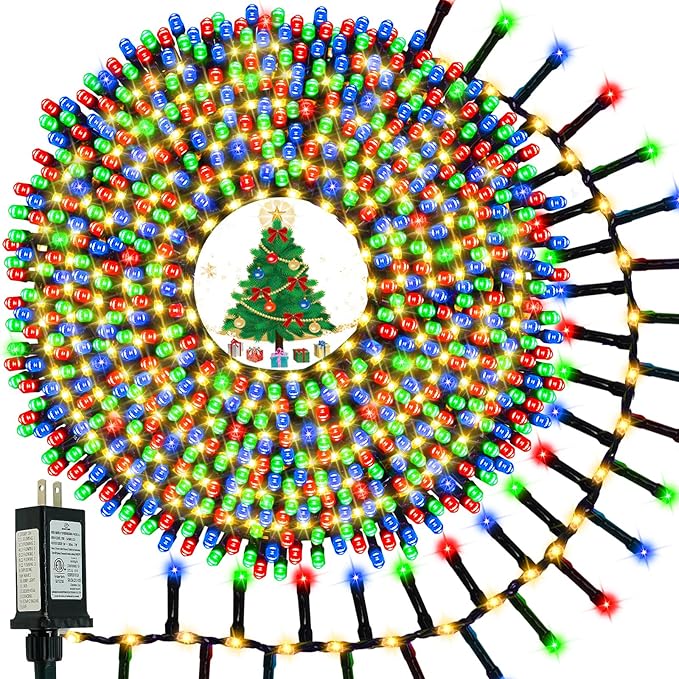 2025 New Christmas Cluster Lights 960 LED with Flowing Twinkling, Firecracker Fairy Lights with 15 Modes & Timer, Waterproof Christmas String Light for Indoor Outdoor Xmas Tree Party Garden Multicolor