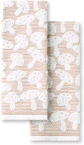 Martha Stewart Woodland Harvest Jacquard Mushrooms Kitchen Towel 2-Pack Set
