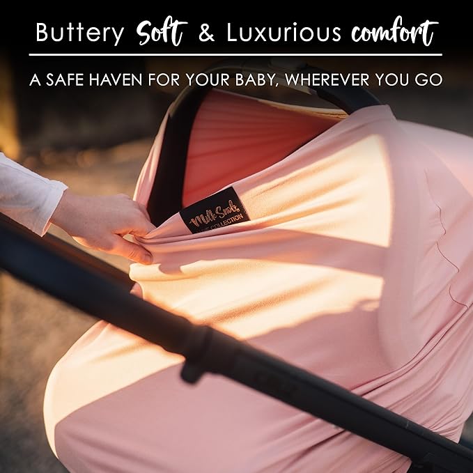 Milk Snob Original 5-in-1 Luxe Cover in Ballet Slipper - Added Privacy for Breastfeeding, Baby Car Seat, Carrier, Stroller, High Chair, Shopping Cart, Lounger Canopy, Newborn Essentials, Nursing Top