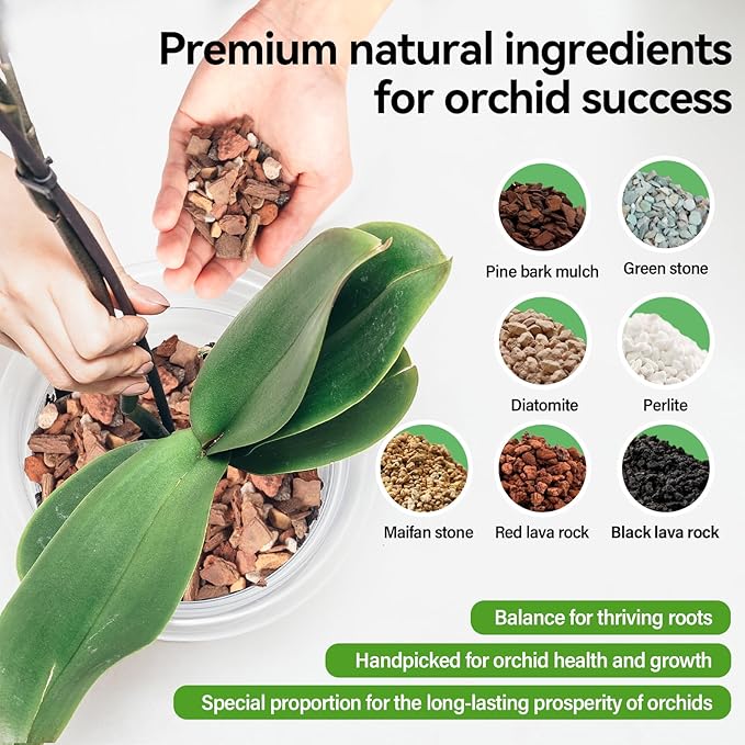 Orchid Bark Potting Mix with Pine Bark and Perlite, Fast Draining Orchid Soil for Healthy Roots, Ideal for Repotting Orchid and Orchid Bark for Indoor Plants (4 Quarts)