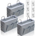 3pcs Middle Wall Hanging Organizer Bag, Linen Fabric Door Hanging Storage Basket