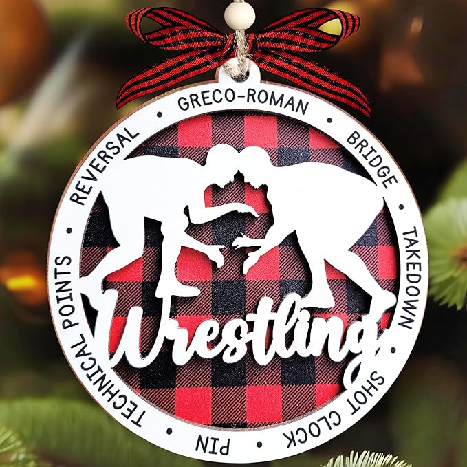 Wrestling Christmas Ornaments 2025, Funny Christmas Ornaments for Wrestlers, 2025 Wrestling Gifts for Men, Boys, Coach, WWE Ornament, Gymnastics Ornament