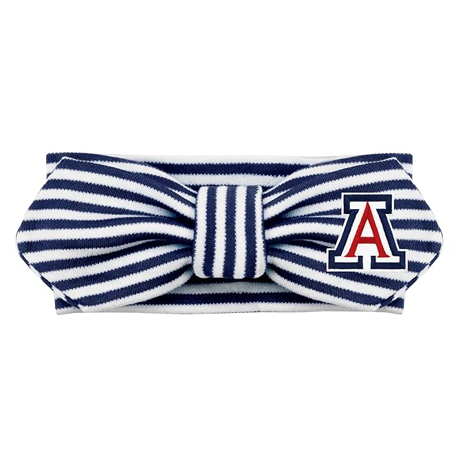 Creative Knitwear Arizona Wildcats Infant Girls Navy/White Striped Hair Knot Headband Embroidered Logo - Size Newborn - 4T