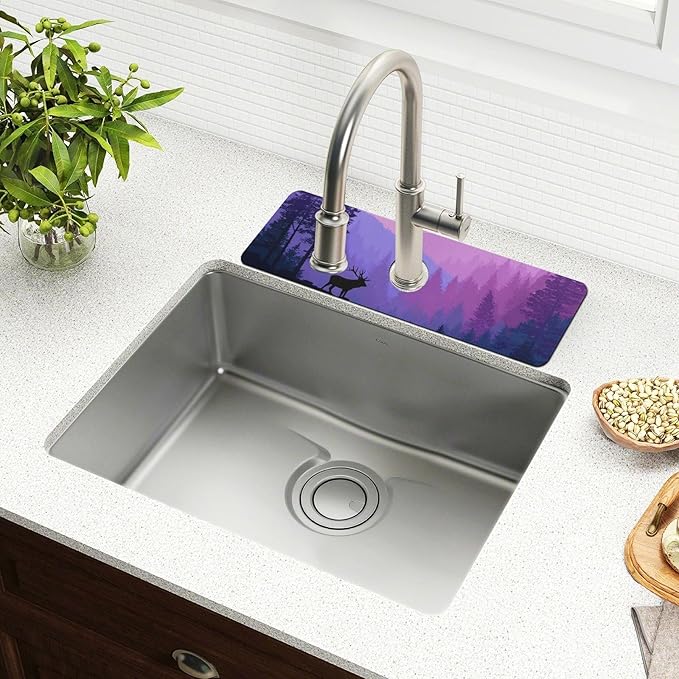 Kitchen Sink Splash Guard 2 PCS 30 Inch Sink Faucet Mat Splash Guard
