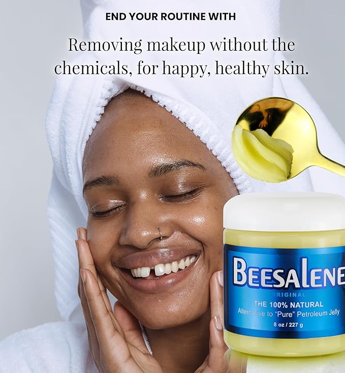 Beesalene Original Unpetroleum - 100% Natural & Hypoallergenic Alternative to Petroleum Jelly - Lips, Hands, Feet, Makeup Remover and More (8 Ounce)