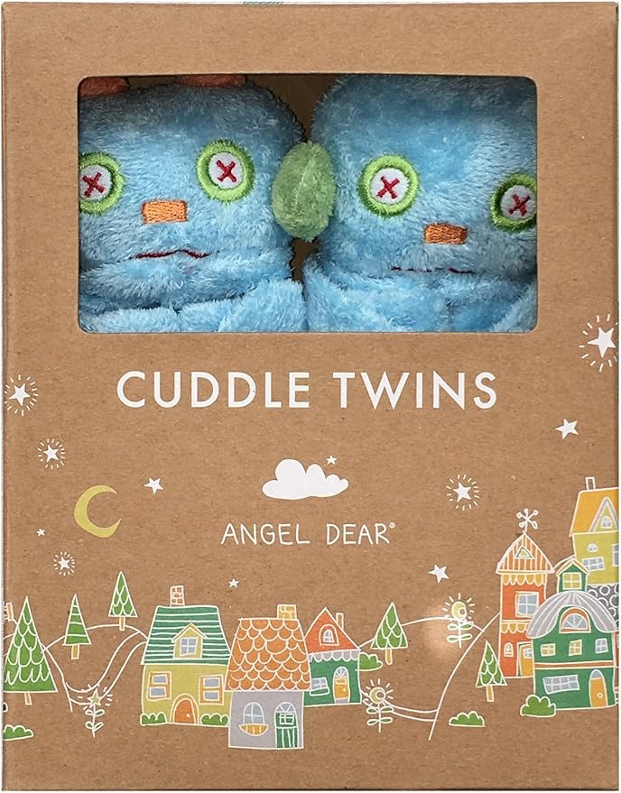 Angel Dear Monster Blue Robot Twin Set Blankies Box.