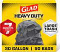Glad Large 30 Gallon Trash Bags, Unscented Heavy Duty Garbage Bags, Forceflex