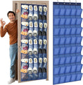Windyun 40 Large Over the Door Hanging Shoe Organizer Navy Blue Mesh Pockets