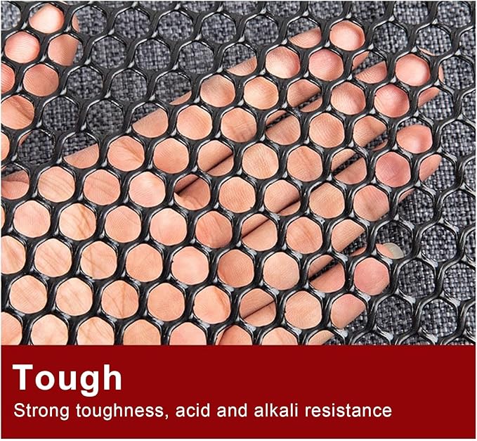 Plastic Chicken Wire Mesh Fencing 39.3″ x 32.8′ Roll Pet Garden Safety Fencing Netting Durable Heavy Duty Snow Fence for Poultry Floral Bird Patio Barrier, Easy to(Size:1x20M - Mesh 1.8cm,Color:Black)