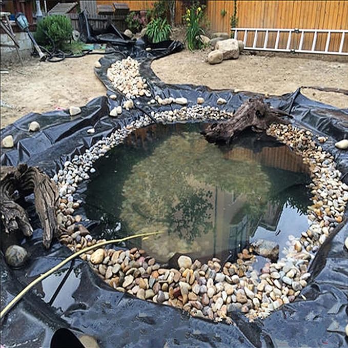 10 x 15 FT Pond Liner, 20 Mil Fish Pond HDPE Liner, Pond Liners for Outdoor Ponds, Koi Ponds, Garden Fountain, Waterfall