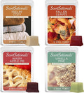 Scentsationals Fall Wax Melts - Harvest Home 4-Pack – Long Lasting Wax Cubes with Strong Scent for Warmers – Includes Warm Apple Pie, Vanilla Pine, Fallen Leaves & Feelin Cozy - 10oz (24-Cubes)