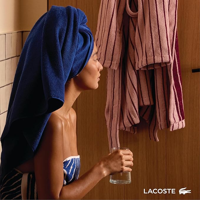 Lacoste Heritage 100% Supima Cotton Hand Towel, Premium Super Soft Bath Towel