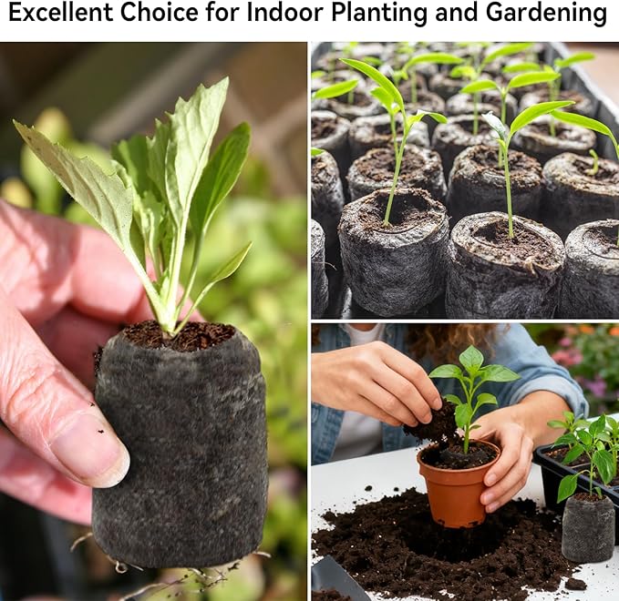 Halatool 50 Pcs 30mm Peat Pellets Block Potting Soil for Seedlings, Compressed Garden Soil Seed Starter Nutrient Peat Pods for Starting Seeds, Planting Flowers, Vegetables, Herbs