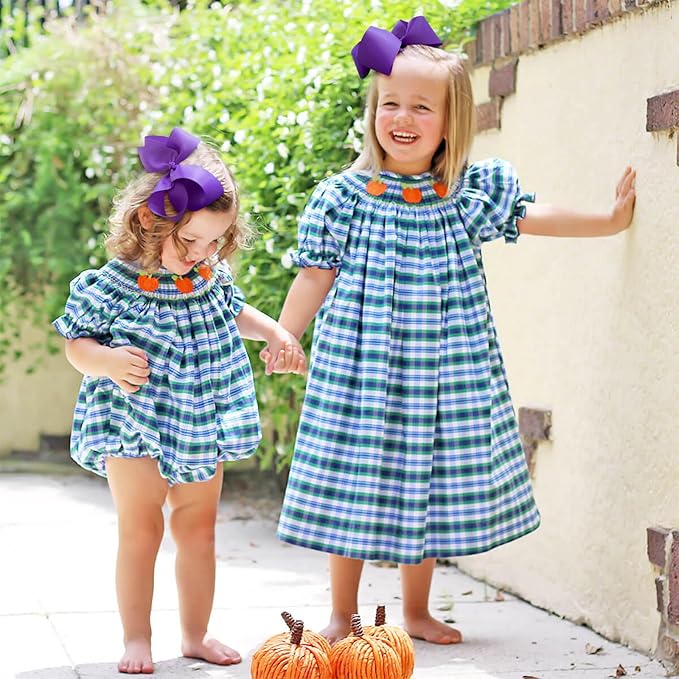 Oaoleer Hair Bows Clips, 2PCS 6inch Purple Layered Grosgrain Ribbon Bows Hair Alligator Clips for Baby Girls Infants Toddlers Kids Teens Children