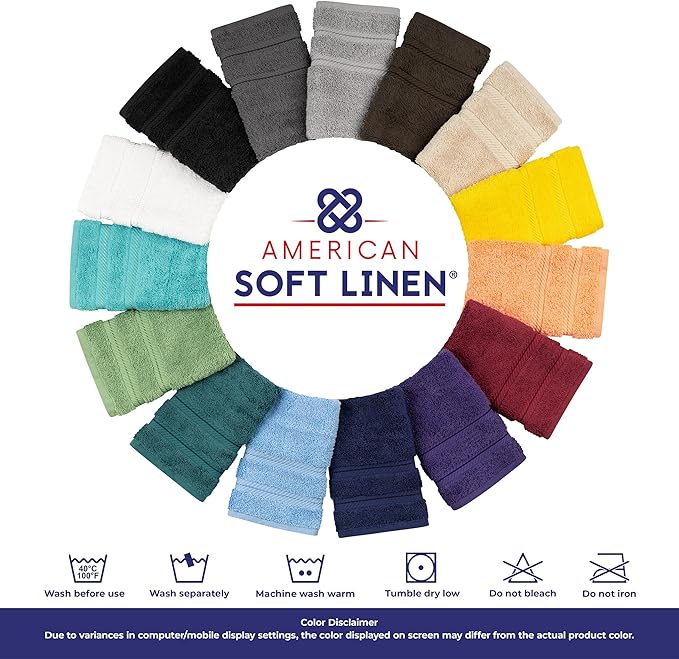 American Soft Linen Premium 3 Piece Towel Set, 1 Bath Towel 1 Hand Towel 1
