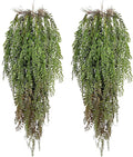 RECUTMS 2 Pcs Fake Plants Hanging Artificial Hanging Plants Faux Ivy Vine Leaves Faux Plants Wall Greenery Home Garden Wedding Party Indoor Outdoor Decorations(Green Brown)