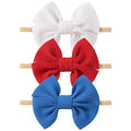 yoyokid 4th of July Headband, 3pcs Baby Girls Hairband Red White and Blue Bows Elastic Hair Bands Patriotic Accessories for Newborn Little Girls Kids Infant