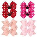 8PCS Mouse Ears Hair Bow Clips, 4 Inch Toddler Girls Polka Dot Hair Accessories, Birthday Party Decoration for Baby Toddler Girls