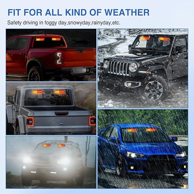 Nilight 24LED Emergency Strobe Traffic Advisor Light Bar 2 in 1 Amber Red Dash Warning Safety Flashing Lights Front/Rear Windshield Construction Lights for Trucks Cars Plow Police Firefighter Vehicles