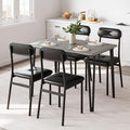 IDEALHOUSE Dining Table Set for 4, Kitchen Table with Upholstered Chairs for Kitchen Room and Small Spaces (Grey, Table with 4 Upholstered Chairs)