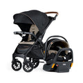 Chicco Bravo Primo ClearTex 3-in-1 Trio Travel System, Bravo Primo Quick-Fold Stroller with KeyFit Max Zip ClearTex Infant Car Seat and Base, Somerset/Black