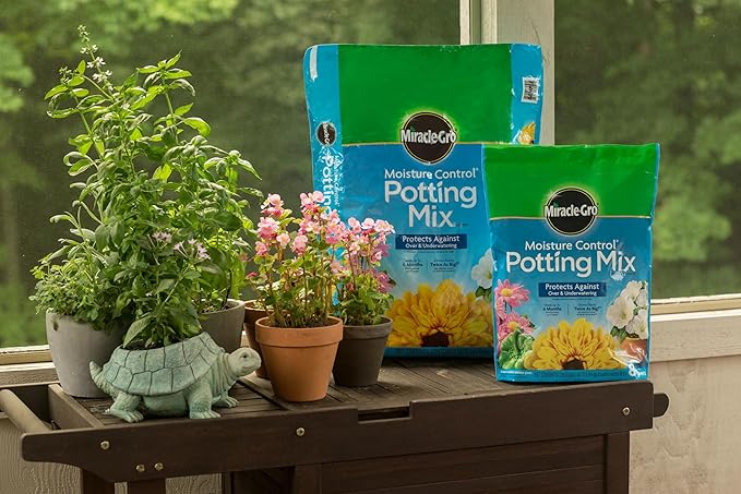 Miracle-Gro Moisture Control Potting Mix, for Container Plants, Protects Against Over- and Under-Watering, 16 qt., 2-Pack