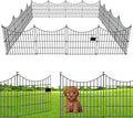 10 Panels Garden Fence Dog Fence Outdoor for Yard, 24in H x 20ft L Rustproof Metal Fencing with Ground Stakes | No Dig Animal Proof Containment for Pets/Rabbits | Durable Patio Security Panels
