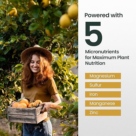 32oz Citrus Fertilizer & Fruit Tree Fertilizer - Makes 64 Gallons of Tree Food for Fruit Trees, Oranges and Other Citrus Trees, Premium Liquid Plant Food for Healthy Growth and Juicier Harvests