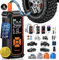OlarHike Tire Inflator Portable Air Compressor, Dual Power - 6000mAh & 12V DC, Cordless Air Pump for Car Tires, Bikes, Motorcycle, Balls with LED & Digital Pressure Gauge, Auto Shut-off