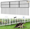 24 Panels Animal Barrier Fence, 1.25" Gap No Dig Fence, 17 in(H) X 26 Ft(L) Rustproof Metal Garden Fences Border Dog Rabbit Blocker, Small Wire Bottom Fencing for Outdoor Yard Patio Black