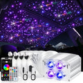 Car Starlight Headliner Kit, 4 Colors 32W Twinkle & Meteor Star Ceiling Lights, 2 in 1 Fiber Optic Light 4 Port Engine 700pcs*0.03in*13.1ft+240 RGBW Shooting Stars Lights for Car Home Roof Décor