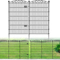 5 Panel No Dig Decorative Garden Fence with Gate - 48in H x 11.2ft L, Tall Animal Barrier for Dogs Rabbits, Rustproof Metal Wire Panels for Yard, Patio, and Outdoor Border Use