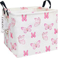 FANKANG Square Nursery Hamper Storage Bins Canvas Laundry Basket Foldable