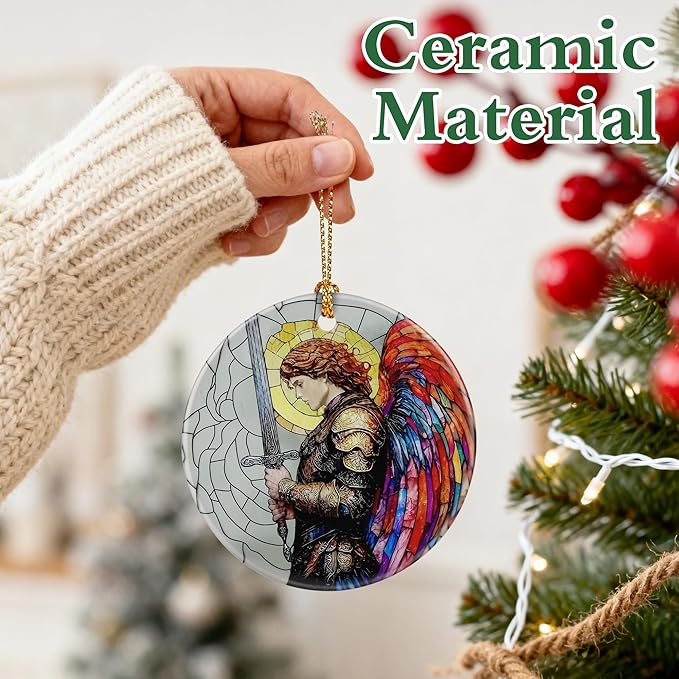 Archangel Michael Ornament | Christmas Ornaments, Christmas Tree Ornaments, Holiday Decor, Warrior Angel Decor | Religious Gifts, Christian Gifts | Faithful Gift, Spiritual Guardian Gift