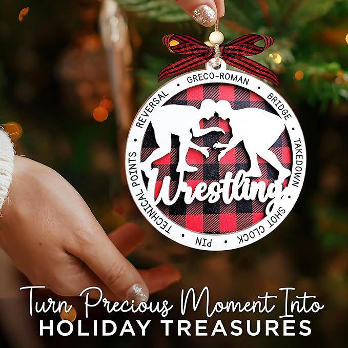 Wrestling Christmas Ornaments 2025, Funny Christmas Ornaments for Wrestlers, 2025 Wrestling Gifts for Men, Boys, Coach, WWE Ornament, Gymnastics Ornament