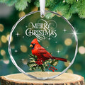 Cardinal Christmas Ornaments 2025 - Christmas Tree Decoration Glass Ornaments - Red Cardinal Decor Glass Ornament, Christmas Birthday Gifts for Women Men, Sympathy Gifts for Loss of Loved One
