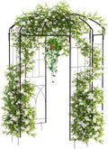 8.8 FT Birdcage Shape Garden Arch,Pergola Pavilion for Climbing Plants Outdoor,Steel Wedding Arches for Ceremony Party,Metal Garden Arbor for Patio,Backyard,Black