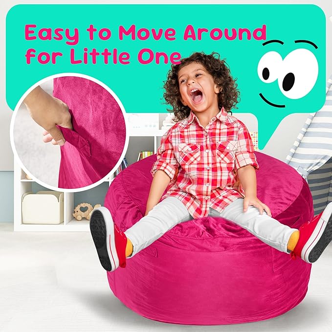 Hobestluk Bean Bag Chairs 2.5FT Bean Bag Chair with Memory Foam Filled & Machine Washable Cover,Beanbag Chair, Small Bean Bag Chairs for Playroom, Living Room, Bedroom