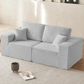 INGEROOM 79" Cloud Couch, Loveseat Sofa with Deep Seat, Modern Plush Corduroy Small Couch for Living Room Bedroom（Gray）
