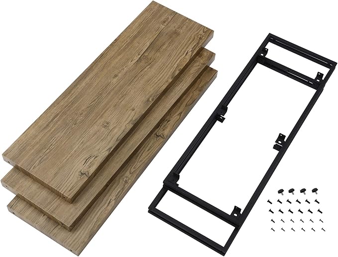 3 Tier Bookshelf Rustic Industrial Bookcase with Modern Open Wood Shelves, Sonoma Oak