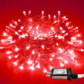 JMEXSUSS Red Christmas Lights Outdoor Indoor, 66ft 200 LED Red String Lights Clear Wire, 8 Modes Xmas Twinkle Fairy Light Plug in for Tree Room Party Christmas Decorations