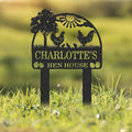 Personalized Metal Chicken Coop Sign, Custom Name Chicken Coop Signs for Outside, Decorative Garden Stakes, Metal Yard Art, Backyard Farmhouse Decor, Chicken Gifts for Women Man Color01