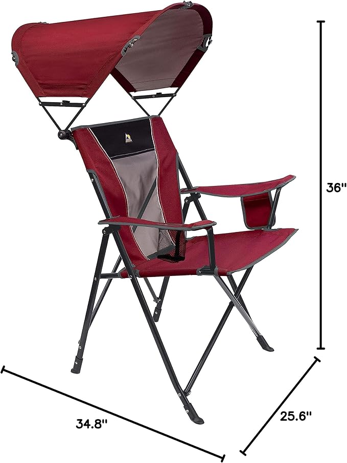 GCI Outdoor Sunshade Comfort Pro Chair, Cinnamon Red