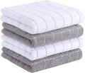 Homaxy 100% Cotton Terry Kitchen Towels, Checkered Designed, Soft and Super